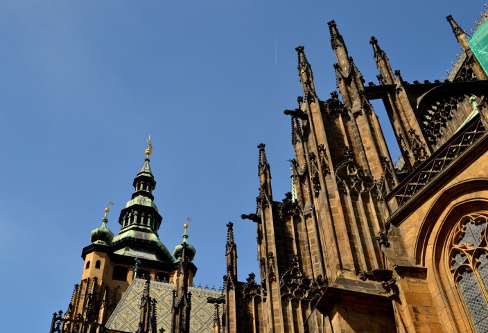 Towers and spires on the eastern facade